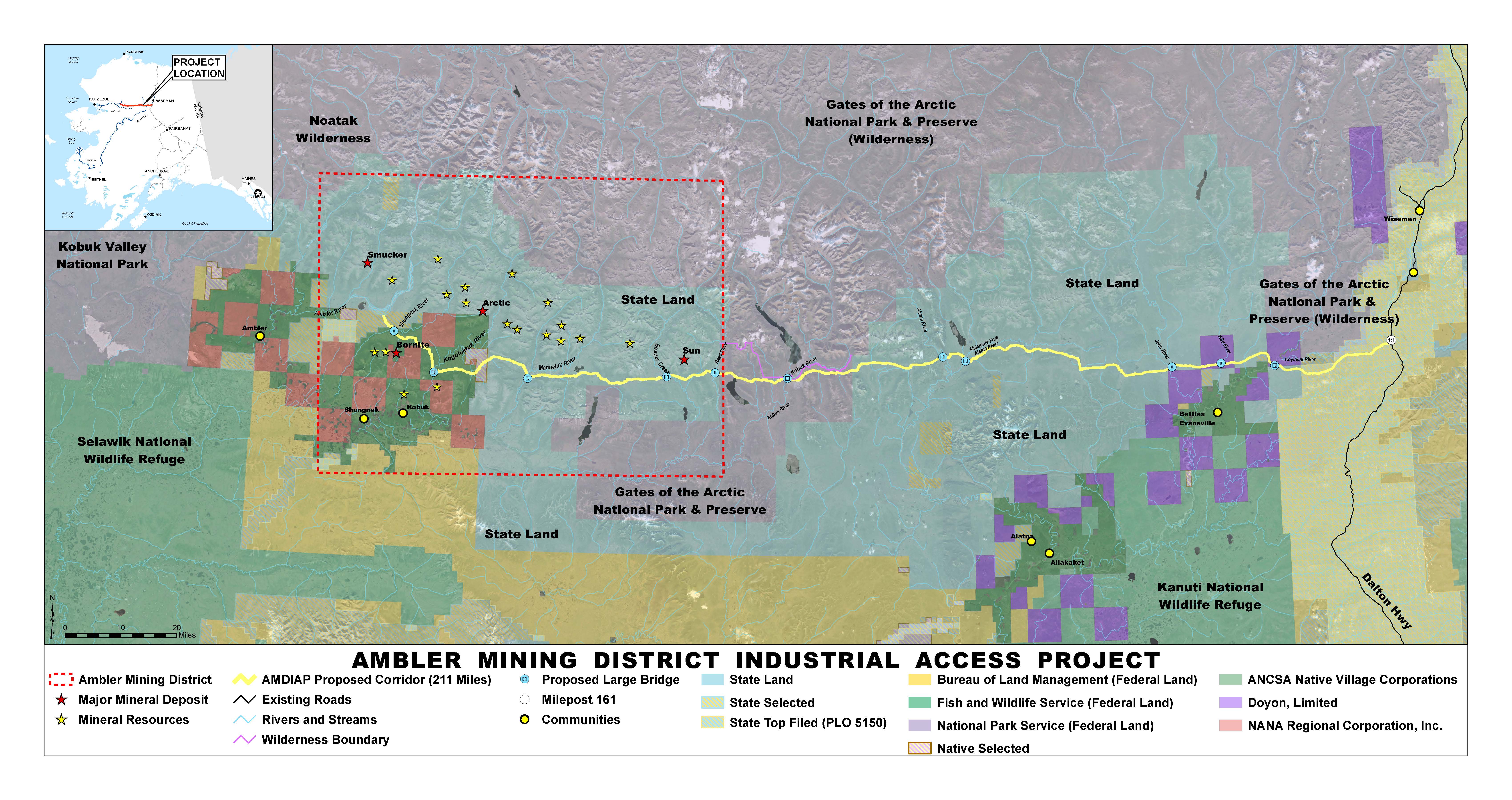 Ambler Mining District Industrial Access Project Area Map